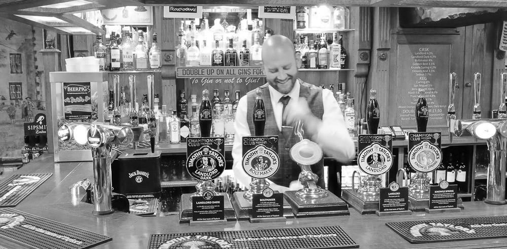 about us banner - behind the bar bw